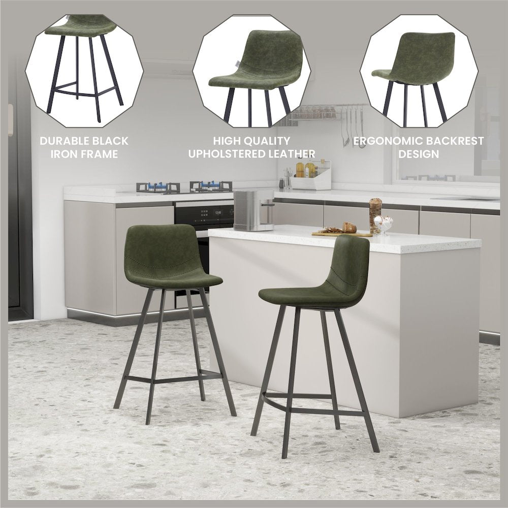 Elland - Counter stool - Olive Green