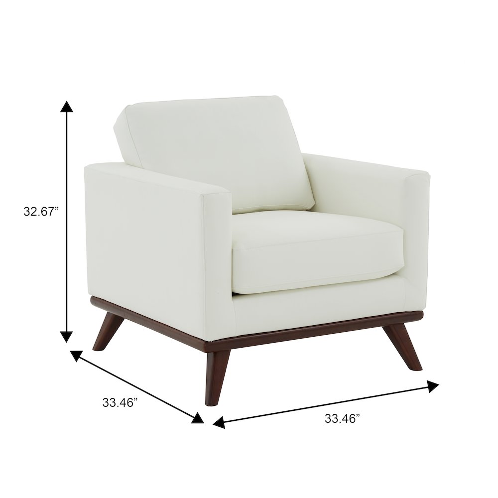 Chester Modern Leather Accent Arm Chair With Birch Wood Base