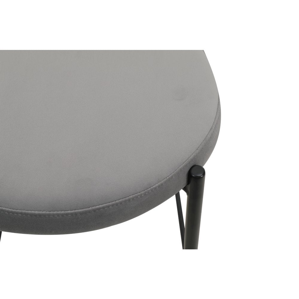 Euston Modern Wicker Bar Stool With Black Steel Frame in Grey