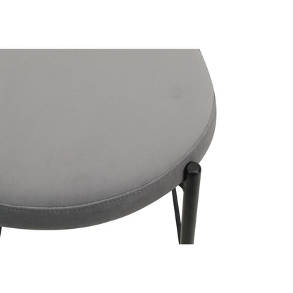 Euston Modern Wicker Bar Stool With Black Steel Frame in Grey