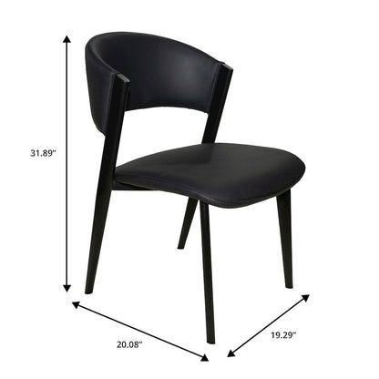 Aspen Collection Modern Dining Chair Black Frame in Black Set of 2