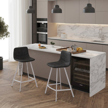 Elland - Counter stool -White Base-Charcoal Black