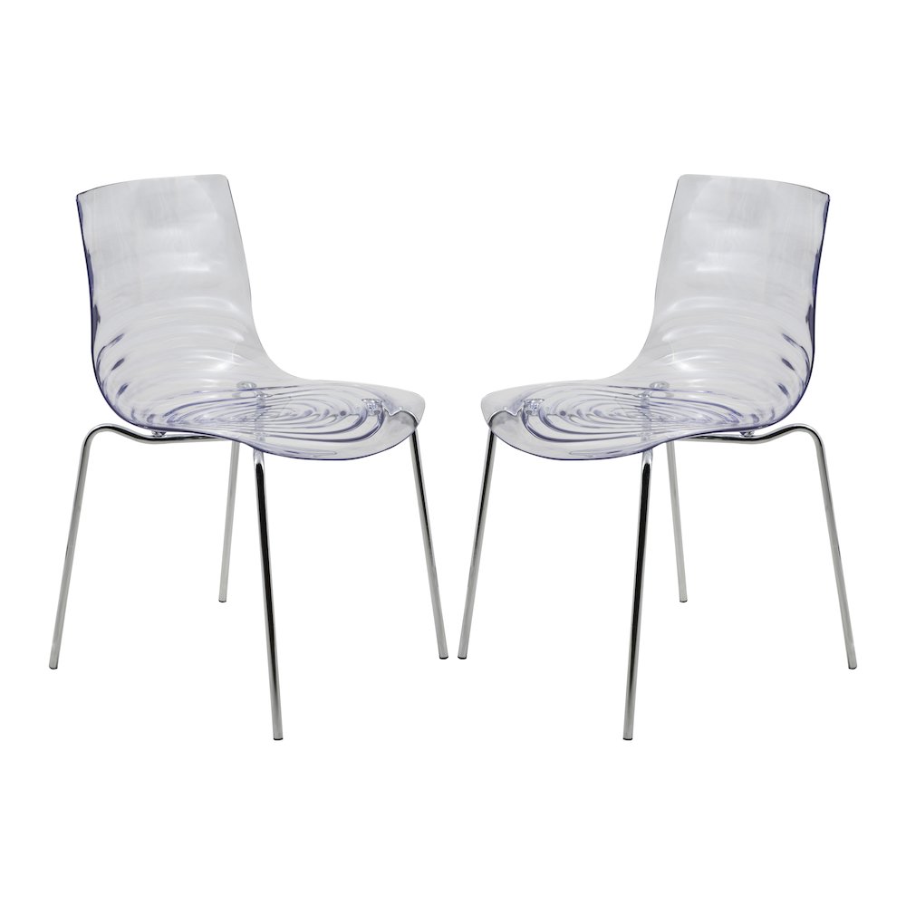 Astor Water Ripple Design Dining Chair Set of 2