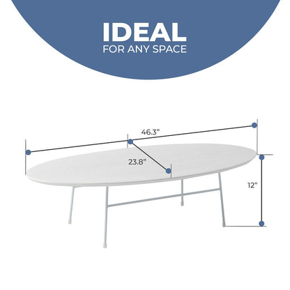 Rossmore Oval Coffee Table in White