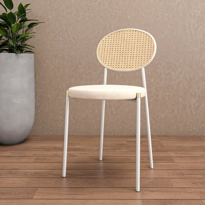 Euston Collection Modern Dining Chair White Frame In Beige