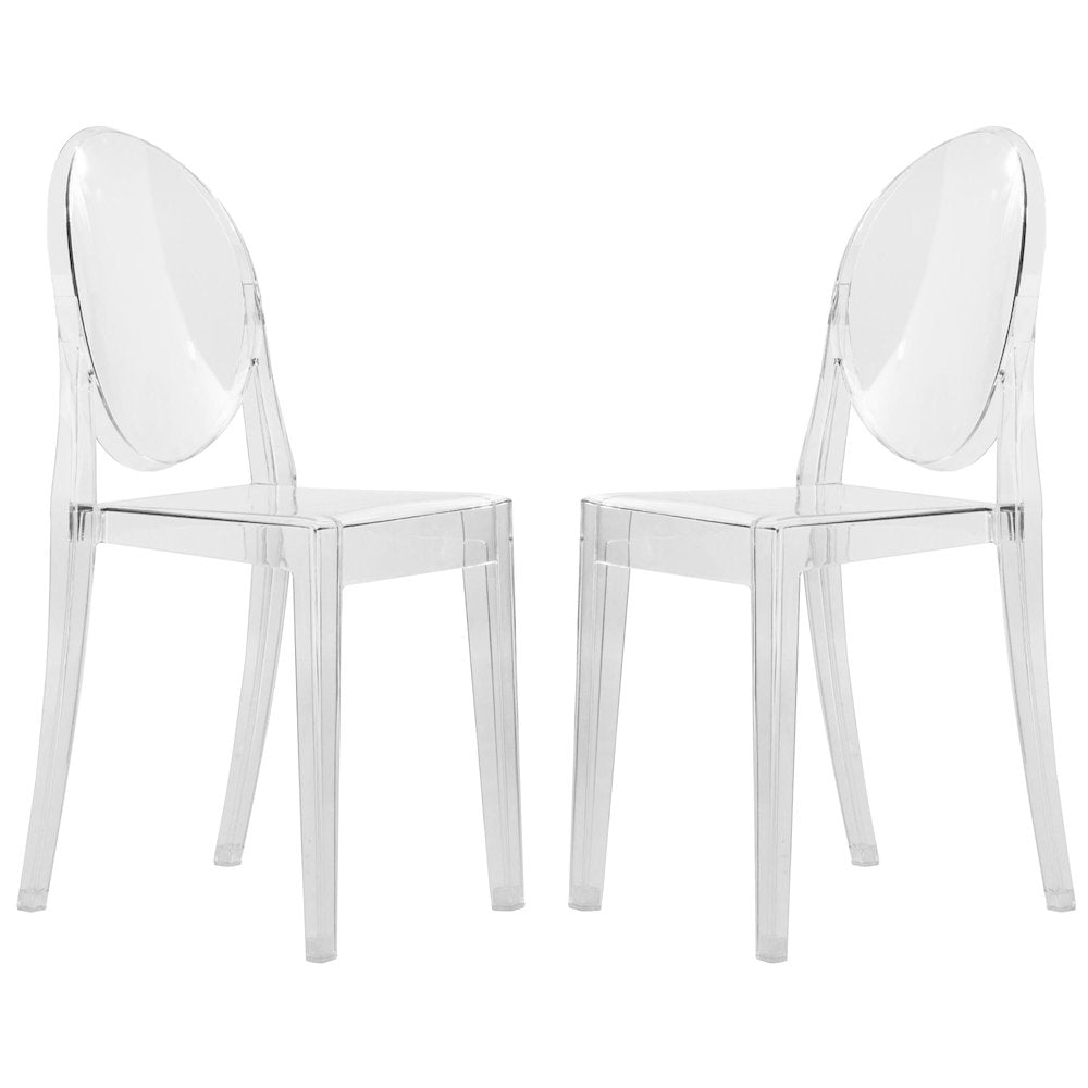 Marion Transparent Acrylic Modern Chair, Set of 2