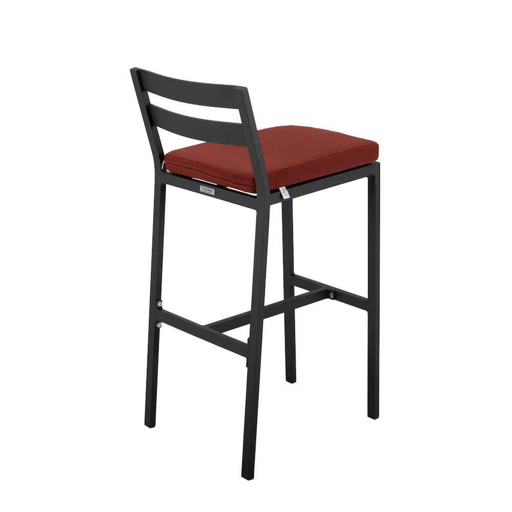 Chelsea Collection Aluminum Outdoor Dining Set in black with Cherry Cushions