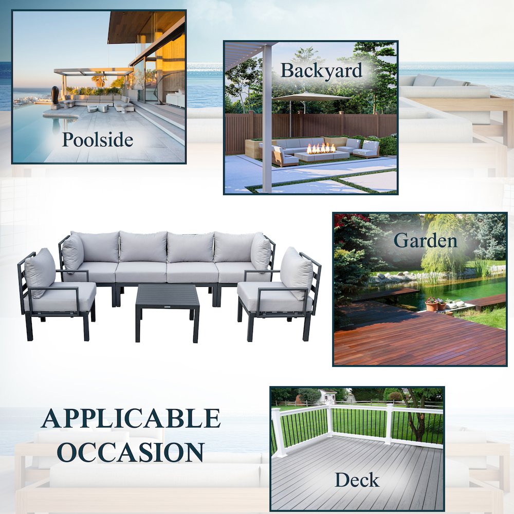 Chelsea 7-Piece Patio Sectional And Coffee Table