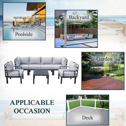 Chelsea 7-Piece Patio Sectional And Coffee Table