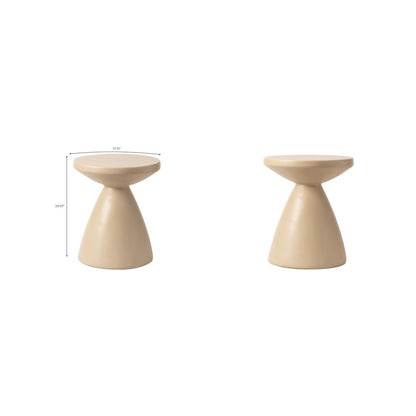 Dune Collection Fiberglass Outdoor Side Table in Beige