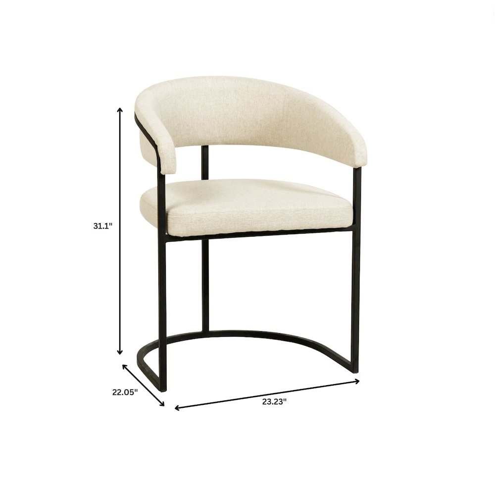 Aero Collection Modern Dining Chair in Oatmeal