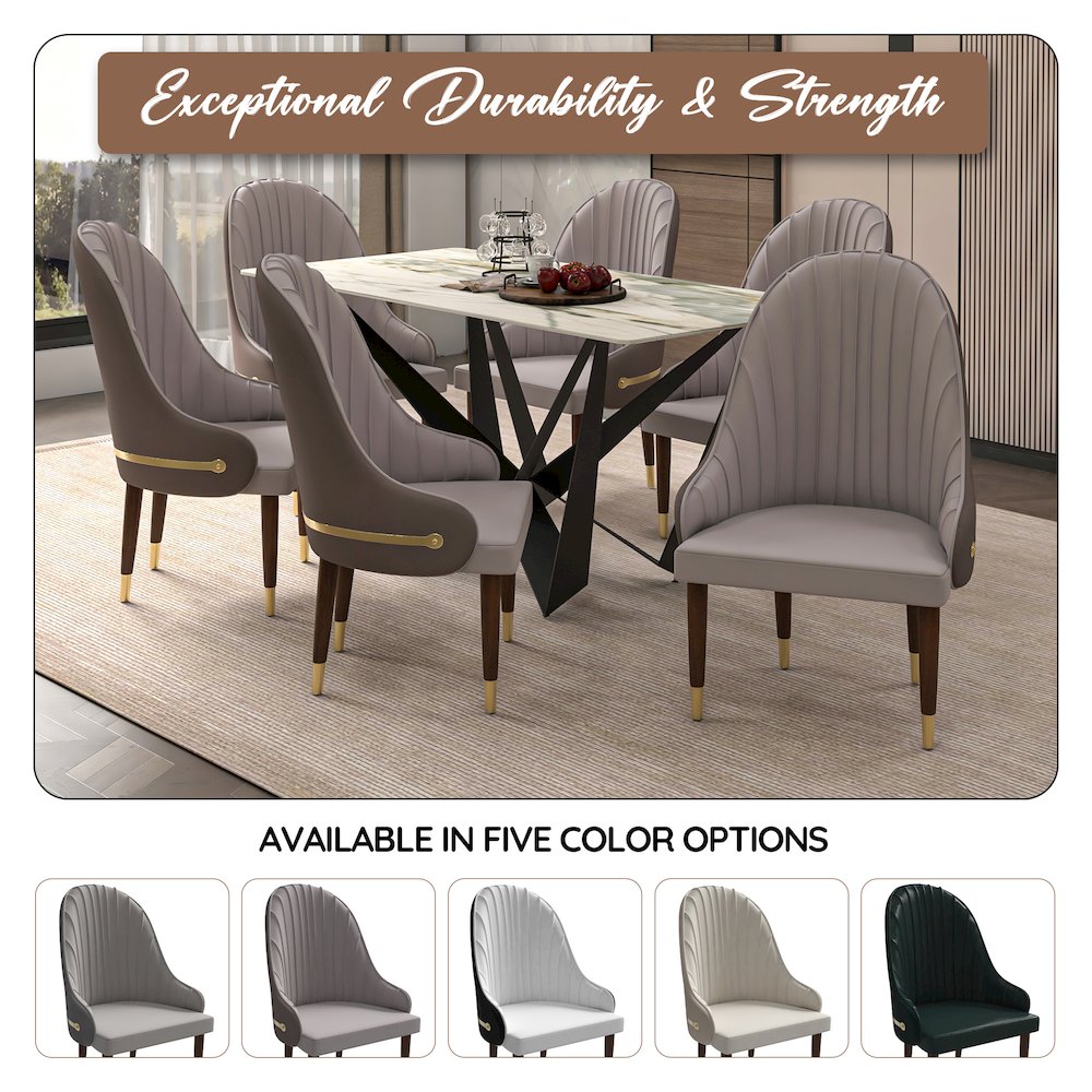 Elara Collection Wooden Dining Chair in Two-Tone Toupe Set of 2