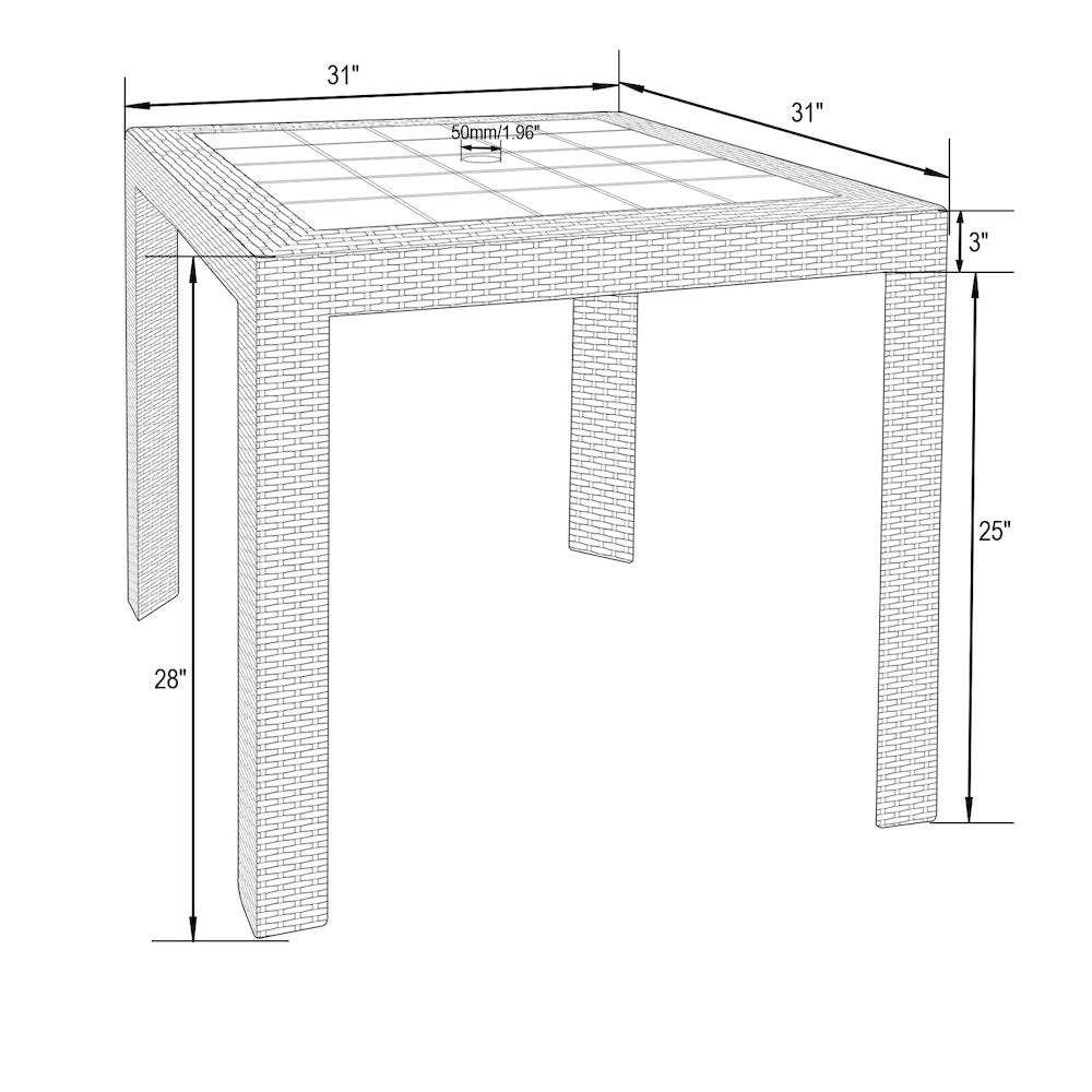 Mace 3-Piece Outdoor Dining Set