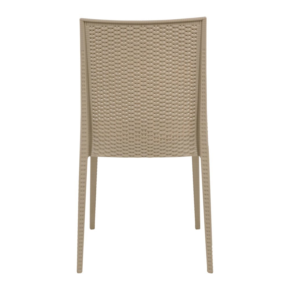 Weave Mace Indoor Outdoor Patio Chair, Set of 2, Taupe