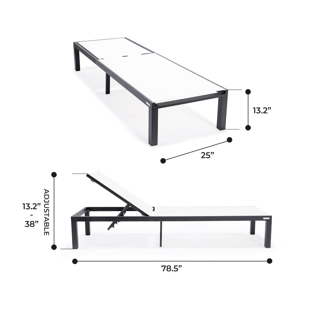 Marlin Patio Chaise Lounge Chair With Black Aluminum Frame
