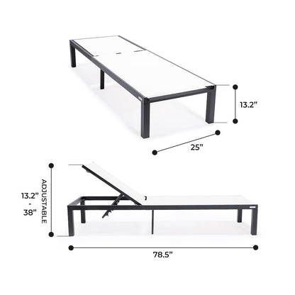 Marlin Patio Chaise Lounge Chair With Black Aluminum Frame