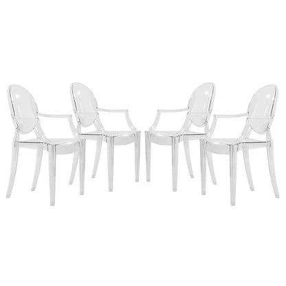 Carroll Modern Acrylic Dining Side Chair, Set of 4