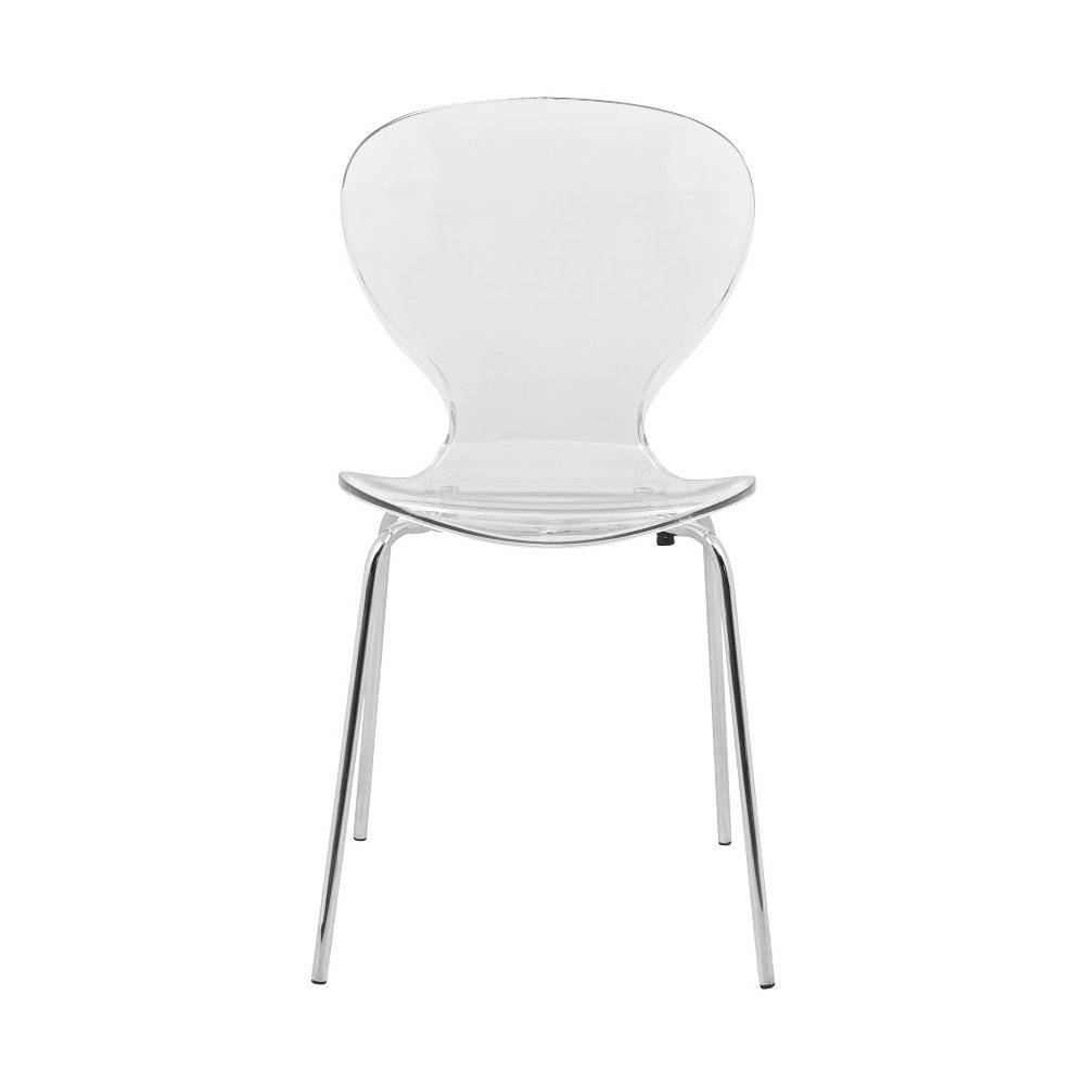 Modern Oyster Transparent Side Chair, Set of 4