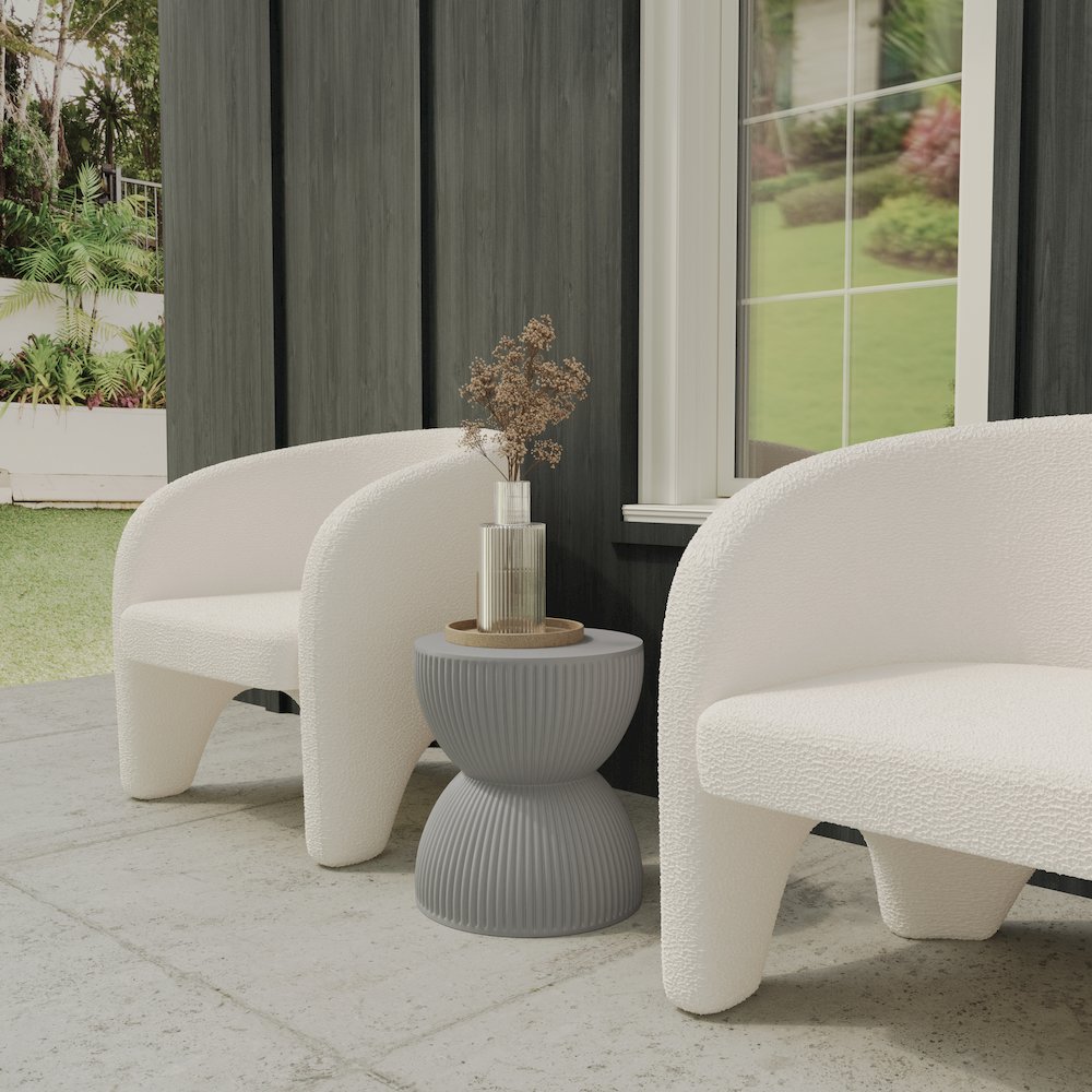 Modern Side End Table Spire Series In Grey