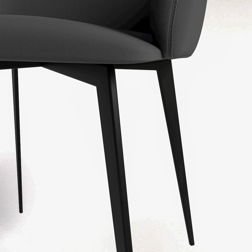 Sonnet Series Modern Dining Chair in Charcoal Fabric - Set of 2