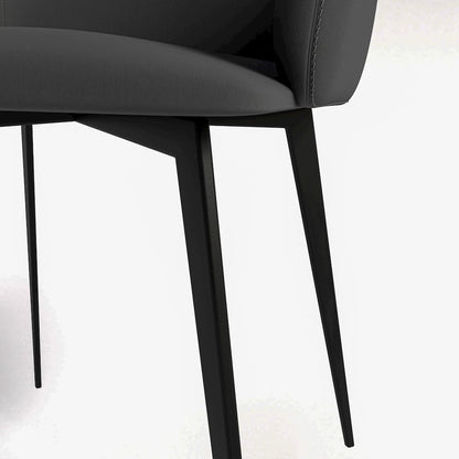 Sonnet Series Modern Dining Chair in Charcoal Fabric - Set of 2