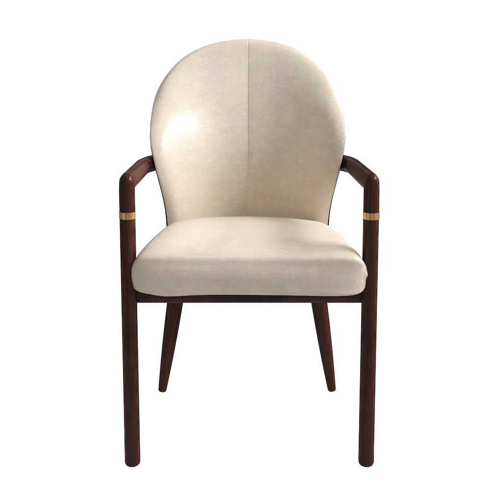 Opaline Series Elegant Wooden Dining Chair in Black Velvet and Toupe