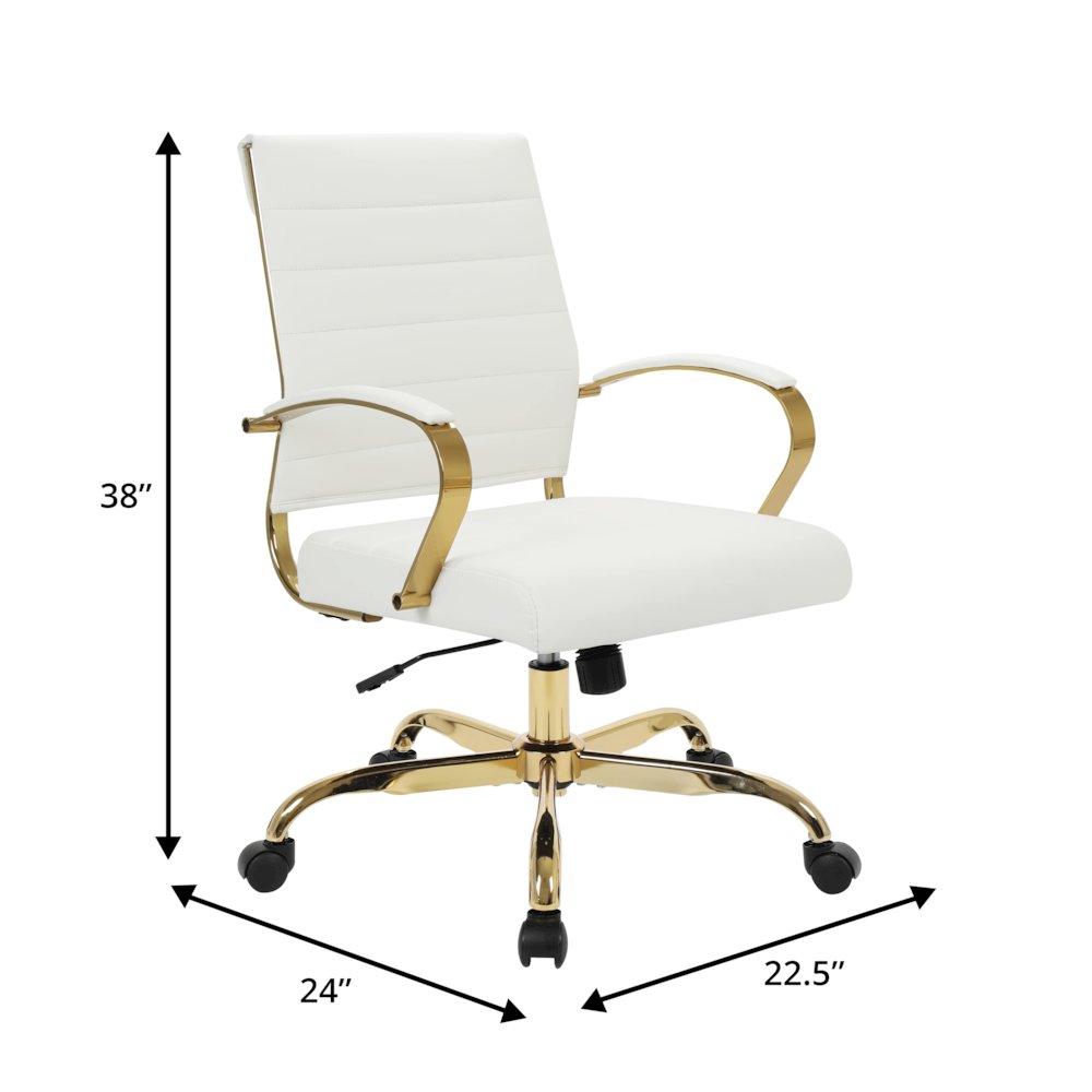 Benmar Home Leather Office Chair With Gold Frame