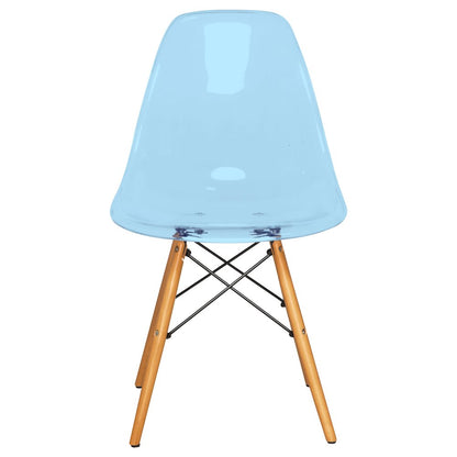 Dover 3-Piece Dining Set with Round Black MDF Top Bistro Table in Blue