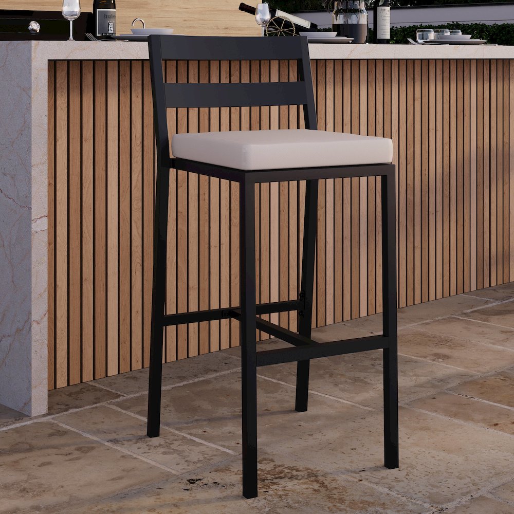 Chelsea Collection Modern Aluminum Outdoor Bar Chair Set of 4
