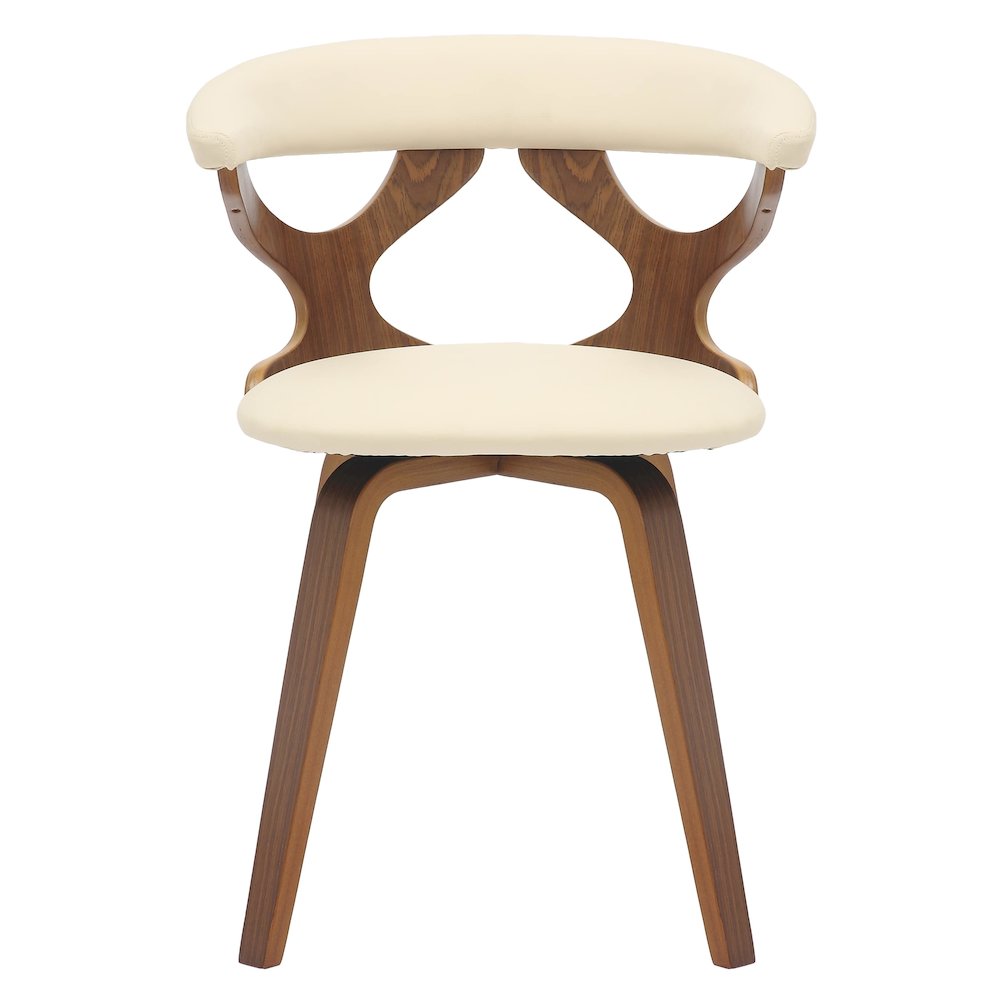 Modern Wooden Dining Chair, Walnut Frame in Taupe Klyne Collection By LeisrueMod