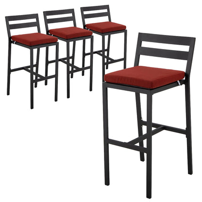 Chelsea Collection Modern Aluminum Outdoor Bar Chair Set of 4