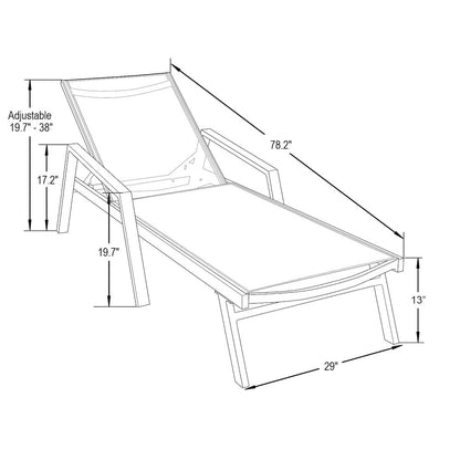 Marlin Patio Chaise Lounge Chair in Green