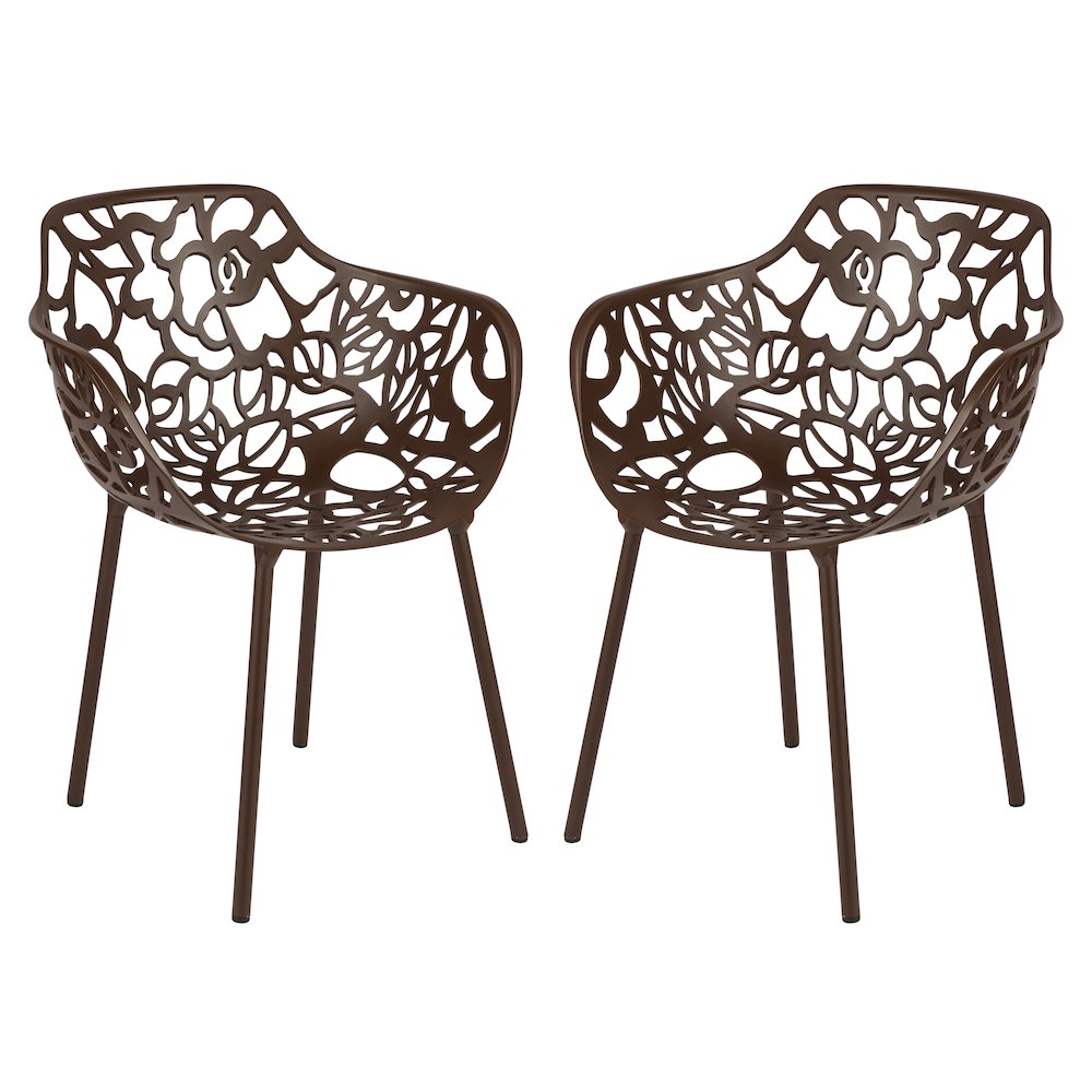 Modern Devon Aluminum Armchair, Set of 2