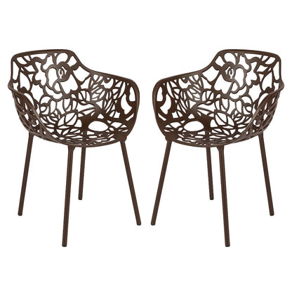 Modern Devon Aluminum Armchair, Set of 2