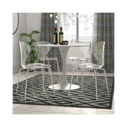 Modern Oyster Transparent Side Chair, Set of 4