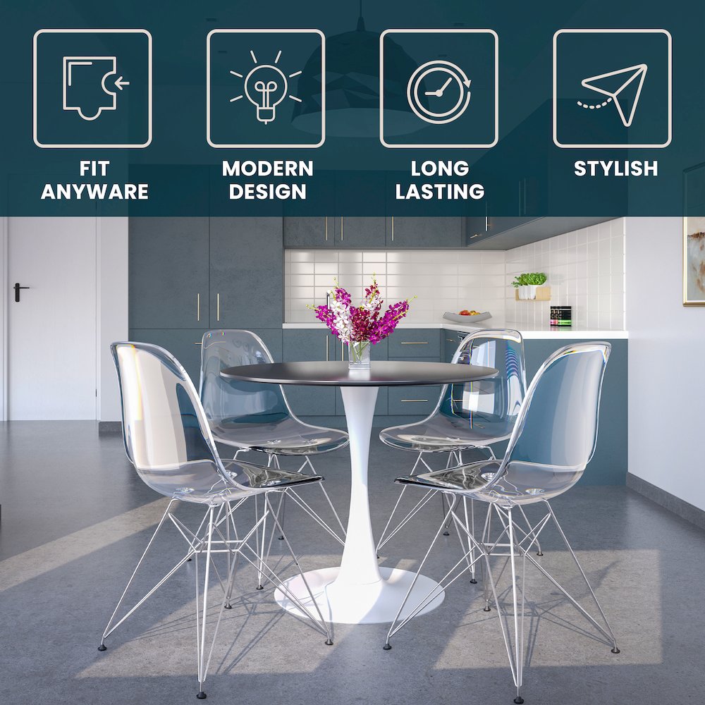 Bristol Mid-Century Modern Round Dining Table