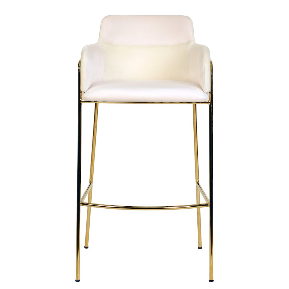 Axis Collection Modern Gold Bar height Chair in Biege
