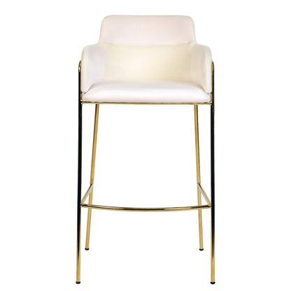 Axis Collection Modern Gold Bar height Chair in Biege