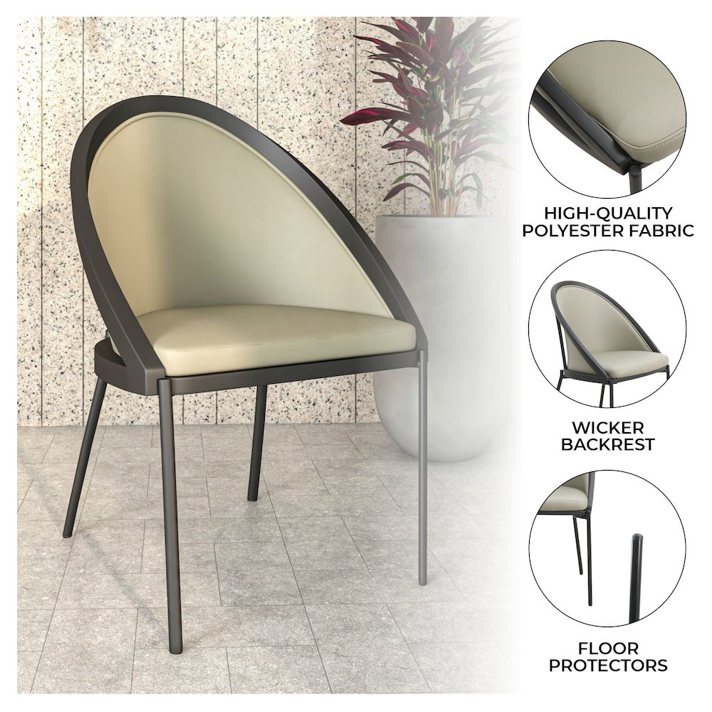 Urbane Collection Modern Dining Chair With Olive Green - Set of 2