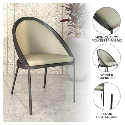 Urbane Collection Modern Dining Chair With Olive Green - Set of 2