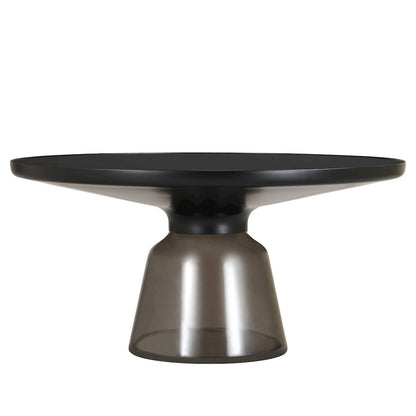 Tully Collection Glass Coffee Table Grey glass, Black Rim with Black GLass Top