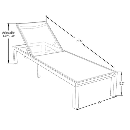 Marlin Patio Chaise Lounge Chair With White Aluminum Frame