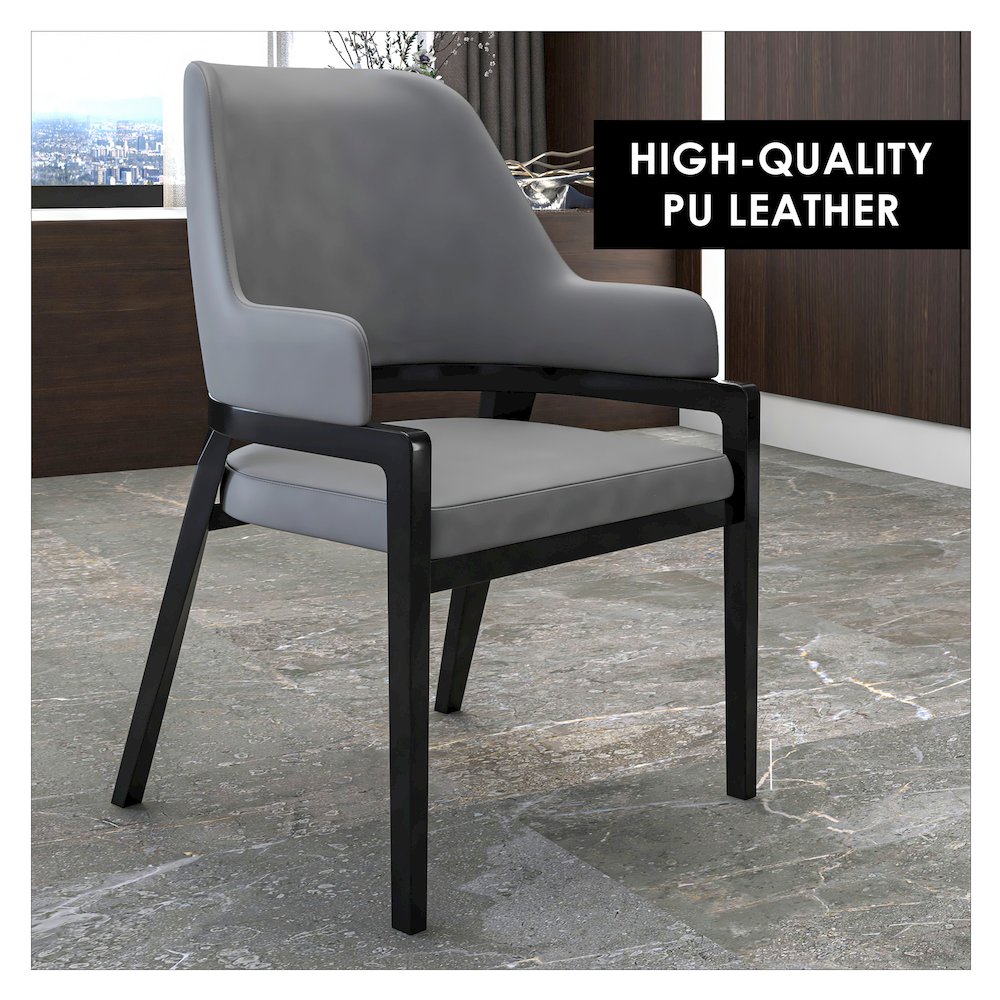 Ethora Collection Modern Wooden Dining Chair in Grey