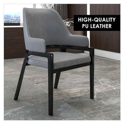 Ethora Collection Modern Wooden Dining Chair in Grey