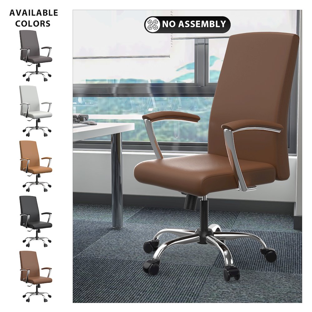 Evander Series Office Chair in Dark Brown Leather