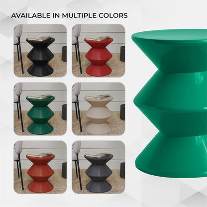 Aura Modern Plastic Side End Table, Indoor/Outdoor Use, Green