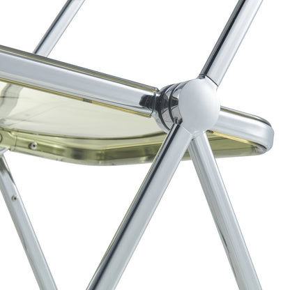 Lawrence Acrylic Folding Chair With Metal Frame, Set of 2
