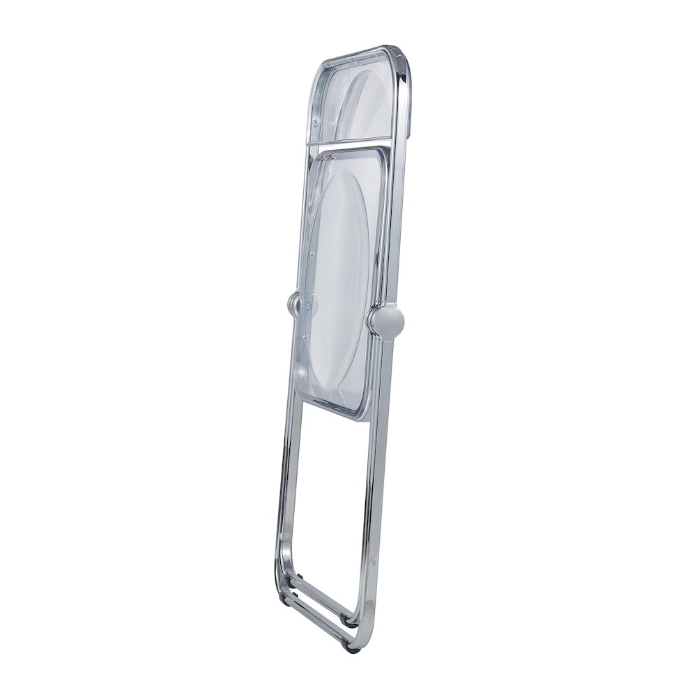 Lawrence Acrylic Folding Chair With Metal Frame, Set of 2