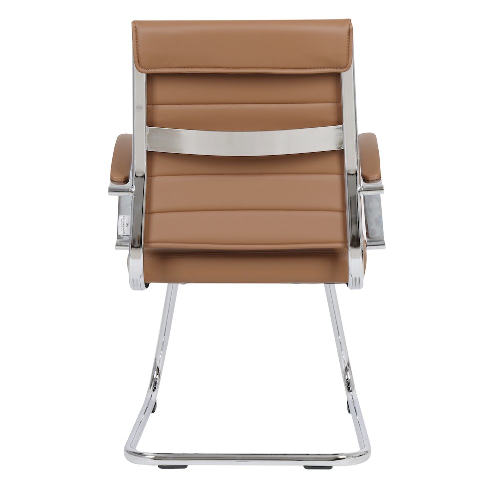 Benmar Home Leather Guest Office Chair in Light Brown