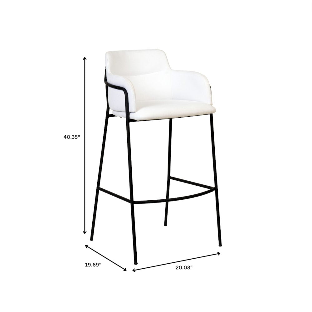 Axis Collection Modern Bar height Chair in White